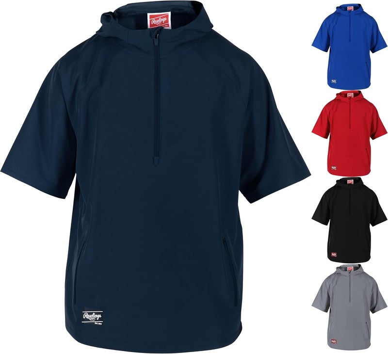Rawlings Boys | Colorsync Short Sleeve Hooded Cage Jacket | Youth Sizes | Multiple Colors - Image 1